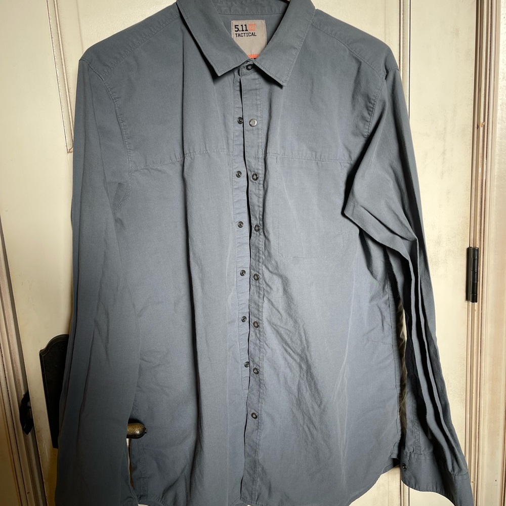 5.11 Tactical Men's Dark Gray Button Down Shirt